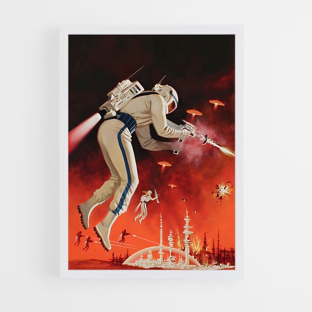 Poster L'Explorateur Stellaire – affiche Espace rétro (vue 3)